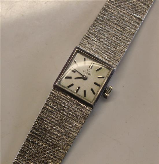 Omega ladies white gold watch